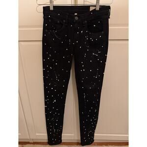 Rag & Bone Black Jeans with White Paint Splatter